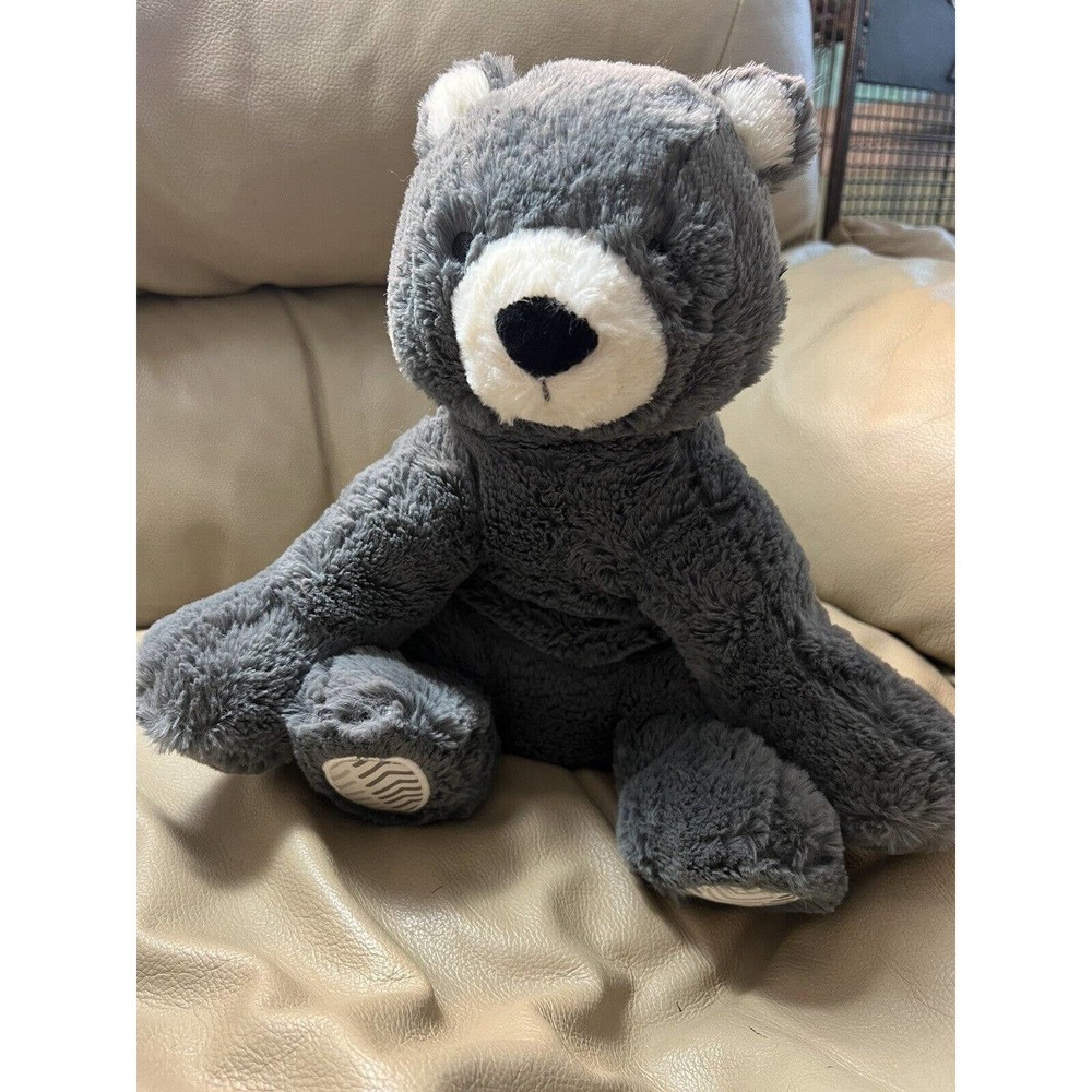 Lambs & Ivy Plush Bear Gray White Woodland Forest Oscar Stuffed Animal Lovey 13”